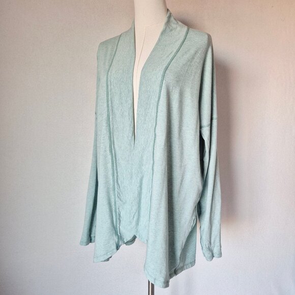 Coolibar Lumaleo UPF 50+ Sun Wrap Cardigan Long Sleeve Back-Slit Green - Picture 2 of 16